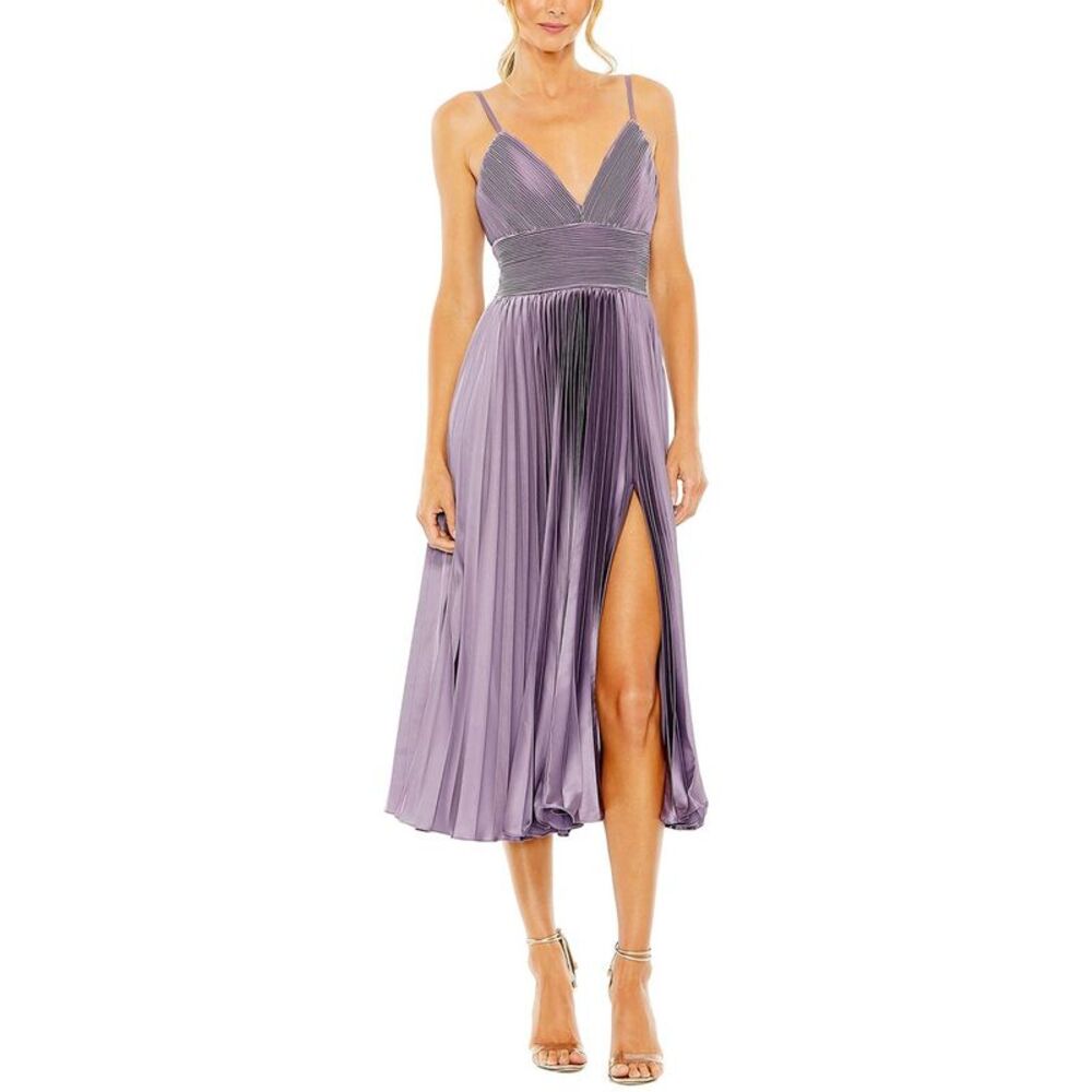 Mac Duggal Purple Pleated Mini Dress